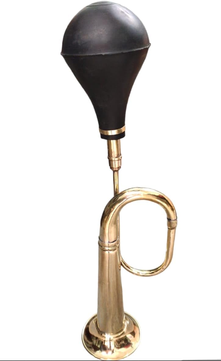 Vintage Style Brass Car Horn Bike Bus Bullet Single Turn Taxi Brass Horn 19" Inch