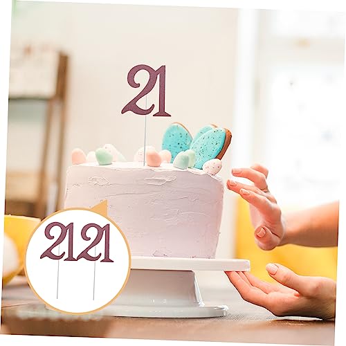Abaodam 10 Peças 1 Conjunto Placa De Aniversário De 21 Anos Capacilos Para Cupcake Inserções De Bolo