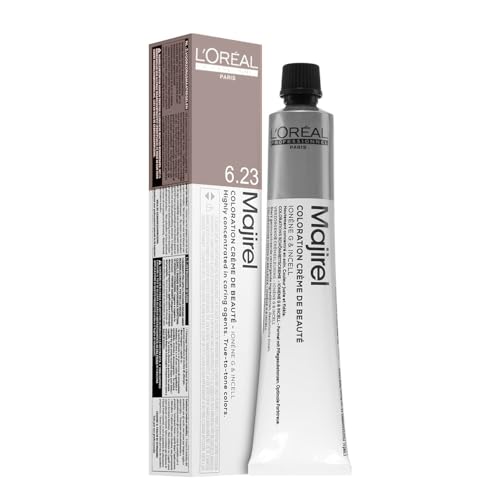 L'OREAL PROFESSIONNEL - Coloration D'Oxydation Permanente - Éclaircit Jusqu'à 3 Tons - Couleur Intense - Couvre jusqu'à 100% Des Cheveux Blancs - Majirel - Blond Foncé Irisé Doré 6.23 - 50ml