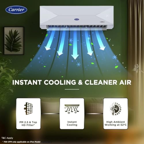 Image of Carrier 1.5 Ton 3 Star 19k XPERT EDGE Fxi Star Split AC| Coppper| 6 in 1 Flexicool Cooling| PM 2.5 Filter |Sleep Mode, Auto Restart, INSTA COOL /TURBO | 4-Way swing, Cools upto 55C(White)