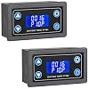 DROK Time Delay Relay 2pcs, DC 6-30V Timer Relay 12V 24V 0.01s-9999min 50mA Digital Timer Cycle Delay Switch Module AC 220V Power On-Off Controller with LCD Display Switch Button Case