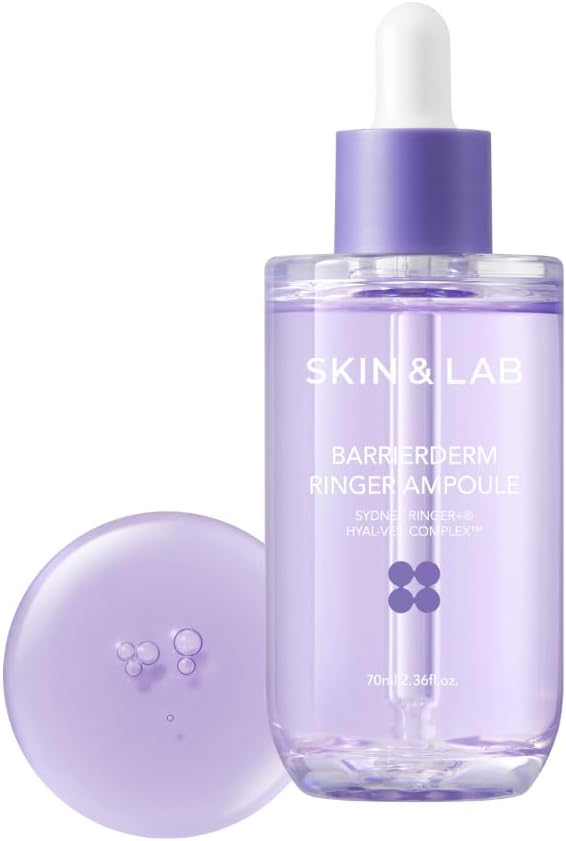 [SKIN&LAB] Barrierderm Ringer Ampoule, Inner Skin Moisture, Long-Lasting Hydration Retention for All Skin Types, Korean Skincare, 2.36 fl oz.