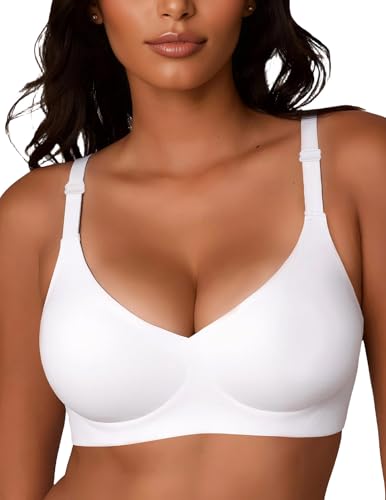 Image of JOYTREE Silky Bras for Women No Underwire V Neck Bralettes for Women Cloud Feel Everyday T Shirt Bra with Extender