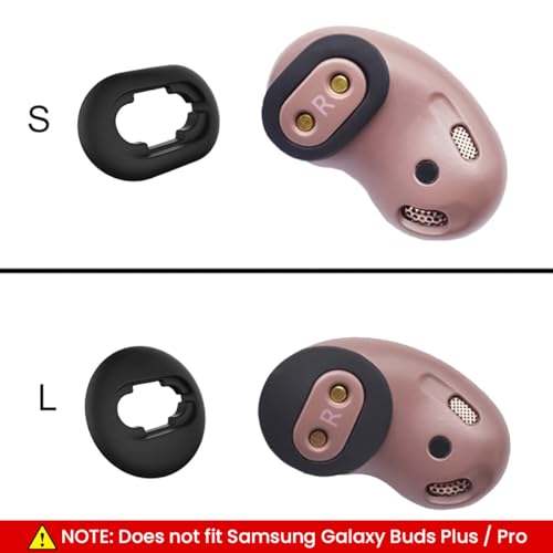Image of ZORBES 6 Pairs Silicone Eartips S /L Compatible with Galaxy Buds Live | Secure Fit, Reduced Sound Leakage, Soft Silicone, Small /Large Sizes, Easy Cleaning