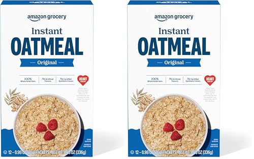 Amazon Brand - Happy Belly Instant Oatmeal, Original, 11.85 ounce (Pack of 2)