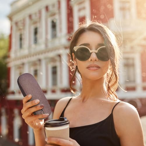 Image of Kanayu 20 /40 /60 /100 Pcs Hard Shell Glasses Case Bulk Linen Fabric Protective Eyeglasses Case Eye Glasses Sunglasses Protector