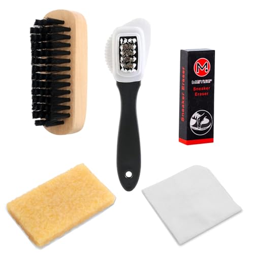 MIHURO Kit de Cepillo Ante Zapatos,6 Piezas Cepillo para Zapatos de Ante con Suede Eraser,Limpiador Zapatos Ante,Cepillo para el Cuidado de Gamuza para Piel Rugosa, Nubuck