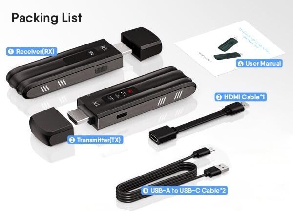 Image of Tobo Wireless HDMI 1 Receivers and One Transmitter,165FT /50M,Splitter Plug and Play,Wirelessly Simultaneous Expansion to Multi-TVs,1080P Full HD for Streaming LaptopTV /Projector (TD-1404H)