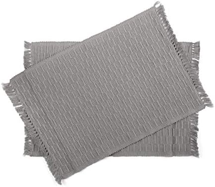 Penguin Home - 100% Cotton Placemats Set of 6 - Soft, Durable & Super Absorbent - Stylish Design to Enhance Your Table Setting - Machine Washable - 33 x 45cm - Grey