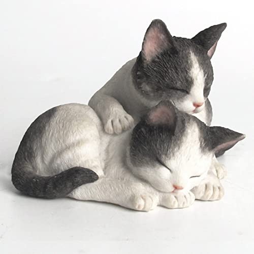 Figurine en polyrésine chatons endormis, statuette chat de collection miniature 9cm - 4