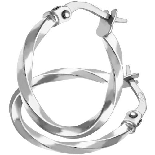 Preisvergleich Produktbild Citerna Damen-Creolen 9 K 375 Weißgold 15 mm SIL1311W