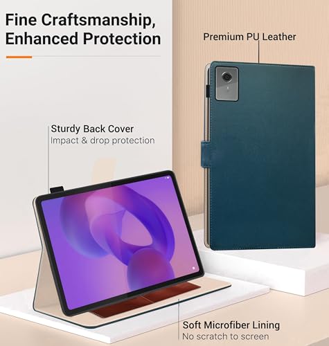Image of TGK Flip Cover for Lenovo Idea Tab Plus 12.1 inch Tablet Case TB361FU TB361ZU with Stylus Holder (Cerulean Blue)