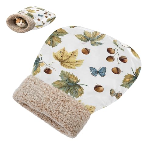 OTVEE Maple Leaves and Hazelnuts Cat Dog Sleeping Bag for
