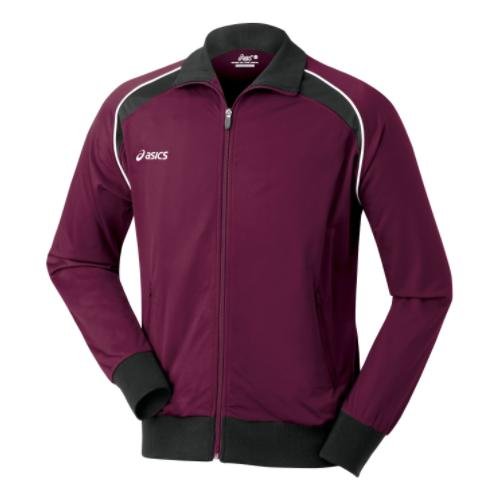 ASICS Mens Approach Warm-Up Jacket, Color:Cardinal/Black, L