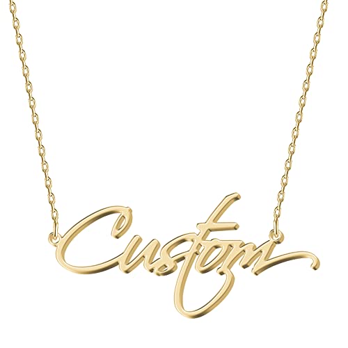 Personalized Name Necklace - Choose from 14 Font Styles - Customizable 18K Gold-Plated Pendant - Ideal Gifts for Birthdays, Valentines Mother's Day, Christmas Women, Girls, Teens, Daughters