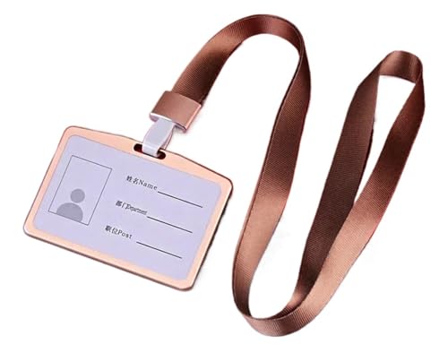 Aluminum Alloy Work Name Card 10pcs Fashion Cerdit Card Holder Lanyard Aluminum Alloy Work ID Business Badge Student Bus Cards Case
