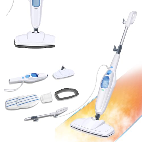 Pulitore a vapore Shark mop per pavimenti duri, pulitore a vapore elettrico, pulitore a vapore per pavimenti bagnati e asciutti con 2 panni lavabili, detergente per pavimenti in laminato