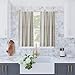 Archaeo Slub Texture Stripe Cotton Cafe Curtain Pair, 52" x 36", Linen/White