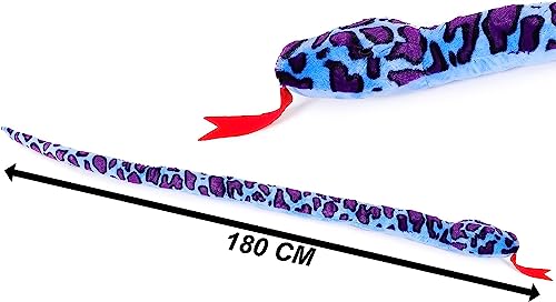 Toyland® 170cm (5.5ft) Giant Two-Toned Plush Snake - 5 Assorted Designs - Children's Soft Toys, Bluepurple, 5.5 ft - Image 3