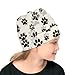 Binienty Black Dog Paw Print Kid's Winter Beanies Fashion Soft Breathable Knitted Beanies for Boys Girls Warm Cold Weather Hats for Fishing Hiking Running