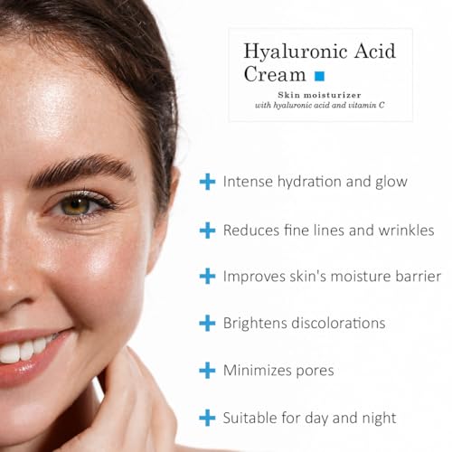 Eylleaf Hyaluronic Acid Cream - Facial Moisturizer with Vitamin C for Dry and Mature Skin 50ml - Image 4
