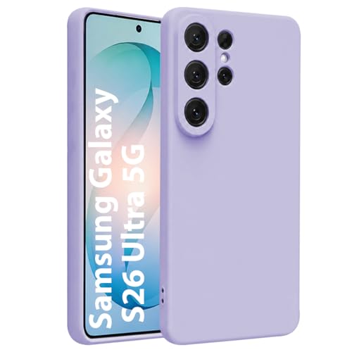 Image of LIRAMARK Liquid Silicone Soft Back Cover Case for Samsung Galaxy S26 Ultra 5G| Soft Micro-Fibre Lining Inside | Camera Protection Bump (Lavender)