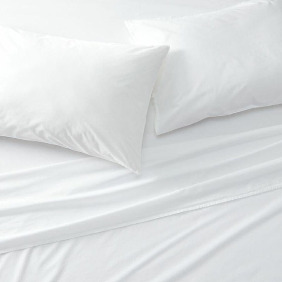 Victorio & Lucchino V&L Juego de Sábanas de Hostelería 100% Algodón Blanco – Suaves, Transpirables y Resistentes – Incluye Encimera, Bajera Ajustable y Funda(s) de Almohada | Cama 105cm (1 Almohada)