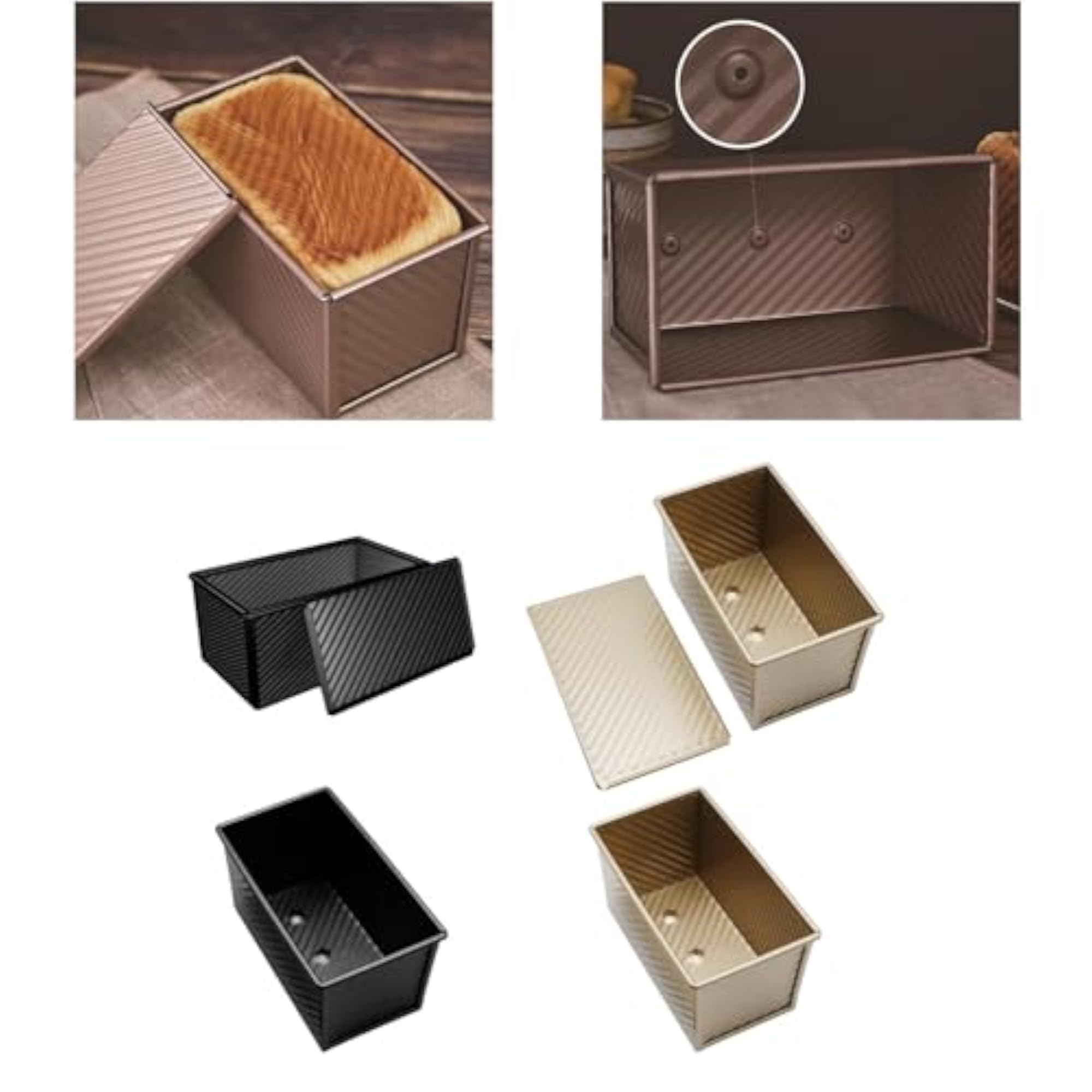 Corrugated Pullman Loaf Tin with Lid for Baking