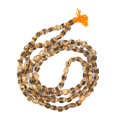 Image of Crystal Heaven Tulsi Mala 108 Beads Original For Neck Women,Japa Chanting Meditation-Vrindavan Tulsi Japa Mala (Regular) , Brown