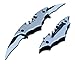 Batman Bat Folding Dual Twin Double Blade Spring Assisted 5 Colors Pocket Knife Tactical Belt Clip Black Yellow Silver Blue Red Knives (Silver)