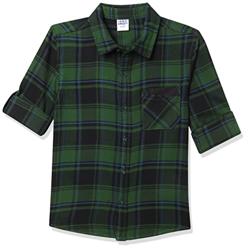 Image of Amazon Brand - Jam & Honey Boys 100% Cotton Printed Regular Fit Long Sleeve Shirt