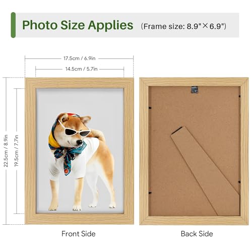 WenYa 6x8 Oak Photo Frames, 4 Pack 8x6 Picture Frames Wall and Desktop Horizontal Vertical 20.3x15.2cm Frames for Family Pictures Display (Oak, 6x8-4pack)