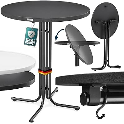 CASARIA Mesa Alta Bar Plegable 80x110cm Metal Gris