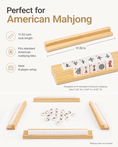 Set de 4 soportes de madera para Mahjong con imanes miniatura 5