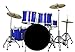 AXE HEAVEN Classic Studio Drum Kit Model Blue Sparkle - 1:4 Scale Model