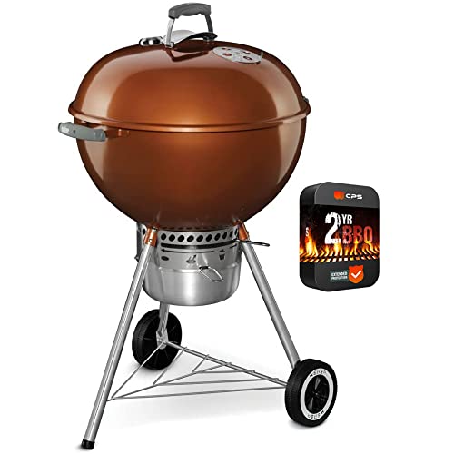 Weber 14402001 22-Inch Original Kettle Premium Charcoal Grill Copper Bundle with Premium 2 YR CPS Enhanced Protection Pack