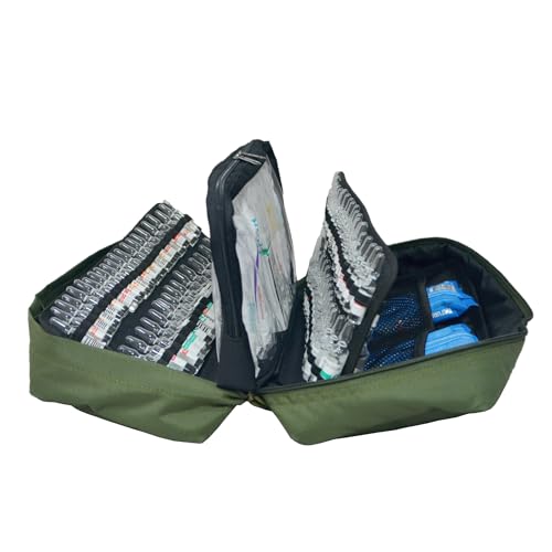 Derby Professional 156-Slot Ampoule Holder – Large Capacity MOLLE Tactical Medical Case – Heavy-Duty Nylon Organizer for Vials, Meds & Syringes – Padded Trauma Drug Bag for EMS/EMT – Olive Green