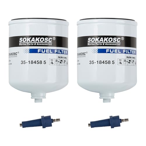 SOKAKOSC 35-18458 5 Water Separating Fuel Filter Replaces 184585 for Quicksilver 18458Q3 OPTIMAX 2 STROKE MERCURY MARINER OUTBOARDS(set of 2)