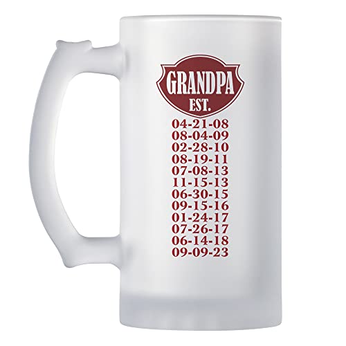 Let's Make Memories Personalized Daddy's Pride Frosted Beer Mug - Keepsake for Dad - For Him- Red