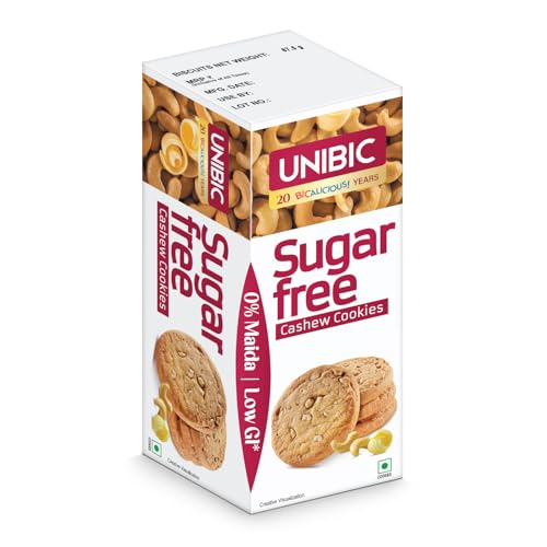 Image of Unibic Sugar Free Cashew Cookies, 75 /67.5gm(weight may vary) (Pack of 2)