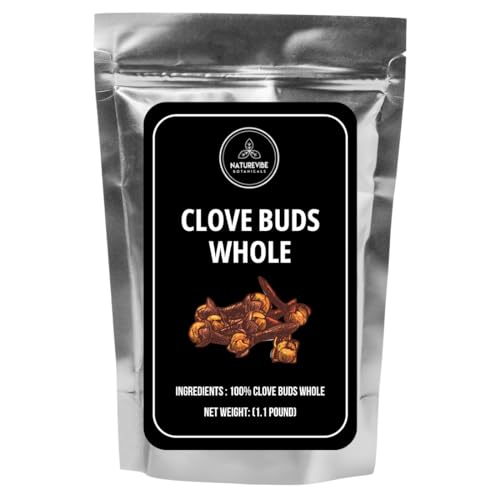 Naturevibe Botanicals Clove Buds 1.1 Pound | Non-GMO and Gluten Free | Clove Whole Indian Spice | Adds Aroma and Flavor (5 Packs of 100gm each)