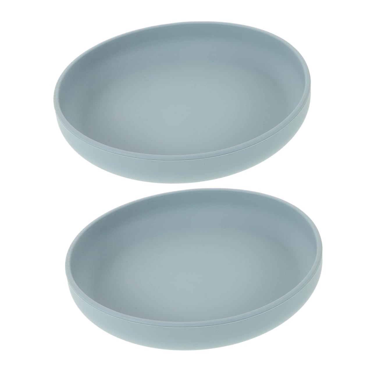 OUNONA 2-piece Set of Spill Silicone Plates Suction-base Scoop Bowls for Elderly Unbreakable Dishwasher Safe