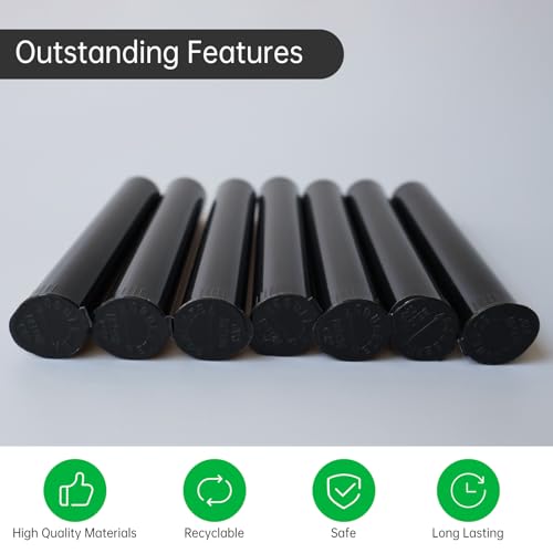 Image of Plastic Pop Top Tubes | 116mm | 50 Pack | Black Child-Resistant Packaging | Travel Holder Vial Containers | Easy Open by Squeezing Sides (Q1411)