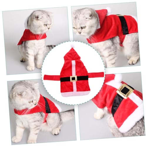 Disfraz navideño para perro Popetpop rojo miniatura 6