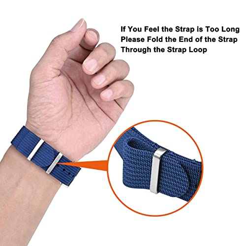 ANNEFIT Nylon Watch Strap 16mm 18mm 20mm 22mm, One-Piece Waterproof Military Watch Band with Heavy Buckle
