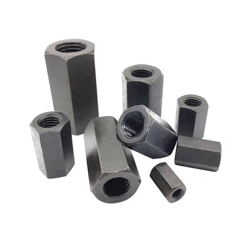 Hollow Thread Pillars,Hexagon Full Nuts,Flange,1pcs M8-M36 Hex Hexagonal Black Carbon Steel Extend Long Rod Coupling Nut Connector Joint(M36 55 * 100mm Grade 10.9)