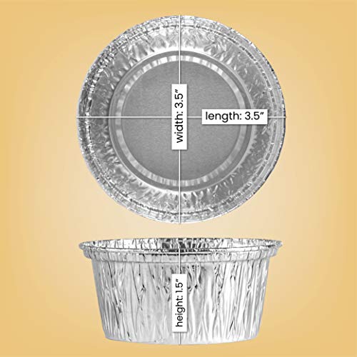 Plasticpro 3.5'' Inch Round Ramekins Muffin Cups Tin Foil Cupcake Pans Disposable Aluminum thumb #1