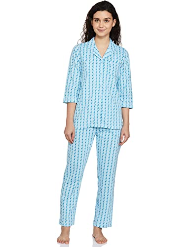 Image of Amazon Brand - Eden & Ivy Women's Cotton Regular Fit T-Shirt and Shorts Night Suit (Night Wear | Lounge Wear Set)