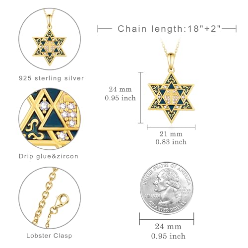 Star of David Necklace 925 Sterling Silver Jewish Star Necklace Jewish Jewelry Gifts for Women Men4