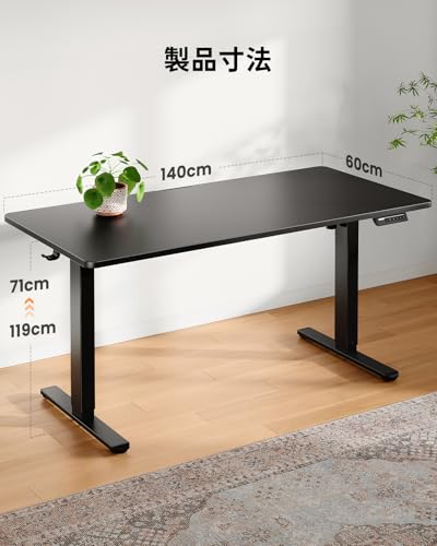 ErGear 電動 昇降式デスク 一枚天板 スタンディングデスク 幅120cm の商品画像 1